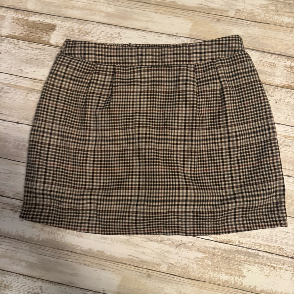 Forever 21 Brown Cream Mini Bubble Skirt